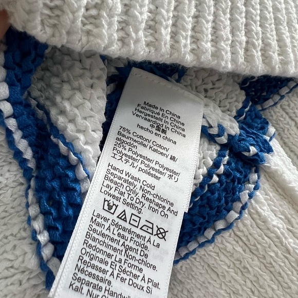 J. Crew Blue and White Crewneck Striped Sweater NWT S - Picture 5 of 6